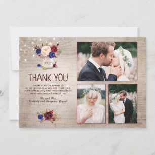 Radiant Bloom Mason Jar Wedding Thank You Photo Card