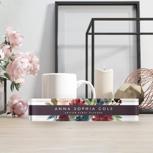 Radiant Bloom   Modern Watercolor Floral Nameplate