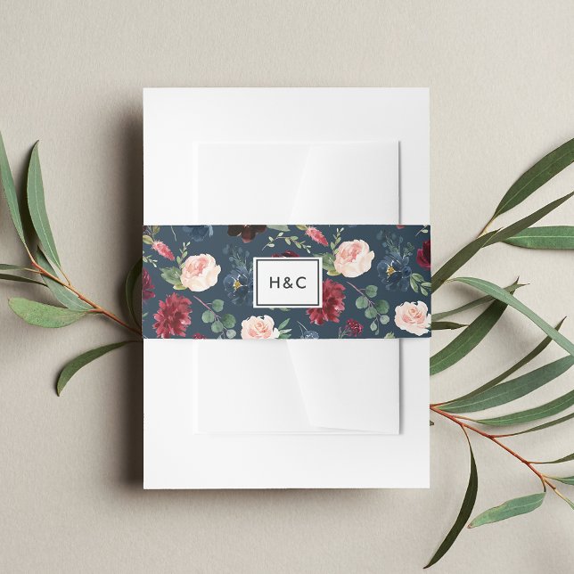 Radiant Bloom Monogram Invitation Belly Band (Creator Uploaded)