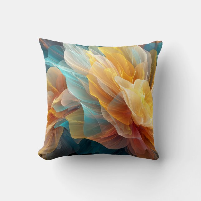 Radiant Bloom of Ethereal Petals in Light Cushion (Front)