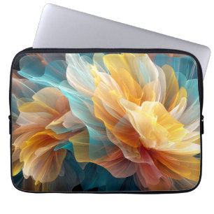 Radiant Bloom of Ethereal Petals in Light Laptop Sleeve