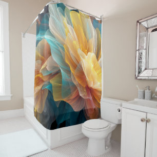 Radiant Bloom of Ethereal Petals in Light Shower Curtain