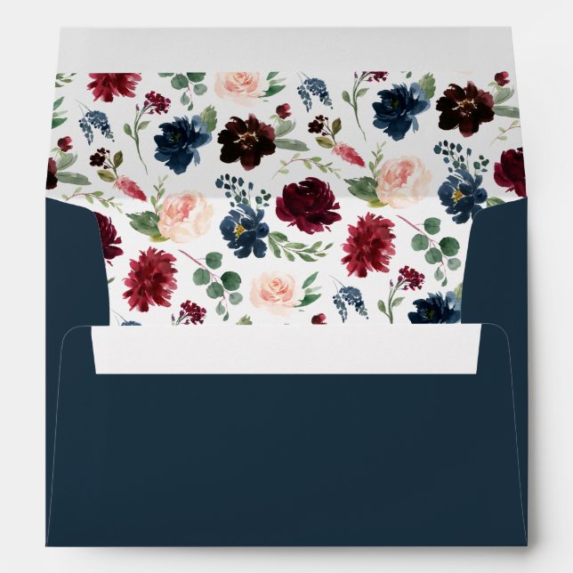 Radiant Bloom Pre-Printed Return Address 5x7 Envelopes (Back (Bottom))