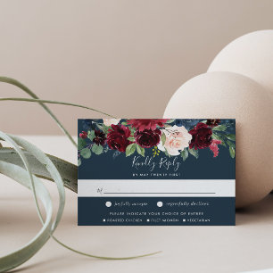 Radiant Bloom RSVP Card w/ Meal Choice