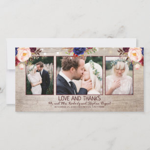 Radiant Bloom Rustic Country Wedding Thank You Card