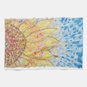 Radiant Bloom Sunflower Tea Towel