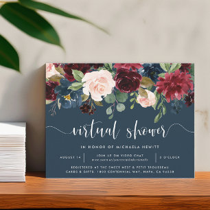 Radiant Bloom Virtual Bridal or Baby Shower Invitation
