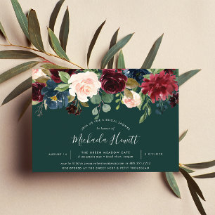 Radiant Bloom Watercolor Floral Bridal Shower Invitation