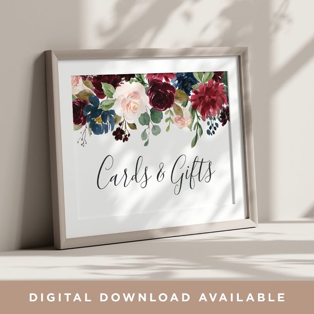 Radiant Bloom Wedding Cards & Gifts Sign (Creator Uploaded)