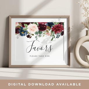 Radiant Bloom Wedding Favour Sign