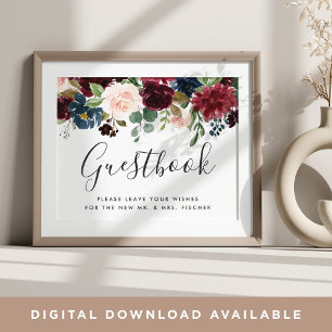 Radiant Bloom Wedding Guestbook Sign