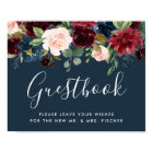 Radiant Bloom Wedding Guestbook Sign | Navy