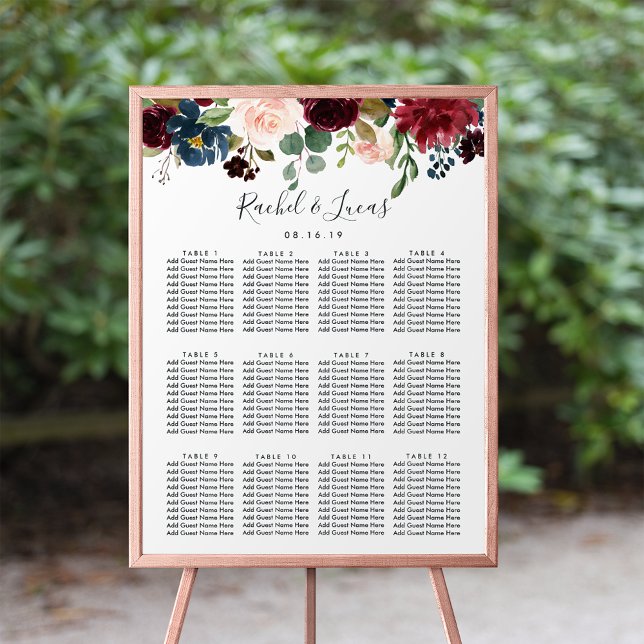 Radiant Bloom Wedding Seating Chart (Creator Uploaded)