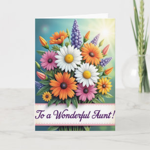 Radiant Blooms Aunt Card