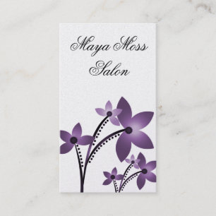 Radiant Blooms Business Card, Eggplant Card