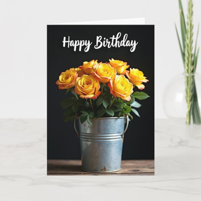 Radiant Blossoms Birthday Card (Front)