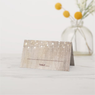Radiant Blossoms Rustic Wood Mason Jar Wedding Place Card