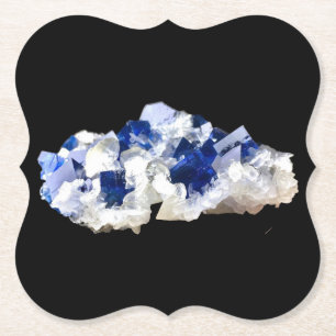 Radiant Blue Fluorite Crystal Clarity Focus Energy Paper Coaster