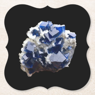Radiant Blue Fluorite Crystal Flake Mineral Focus  Paper Coaster