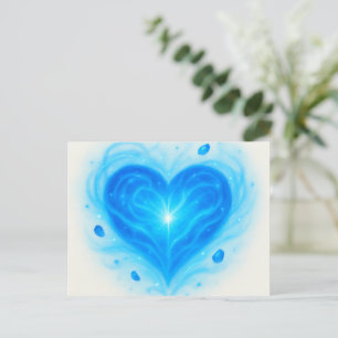 Radiant Blue Heart Greeting Card – Spiritual Light