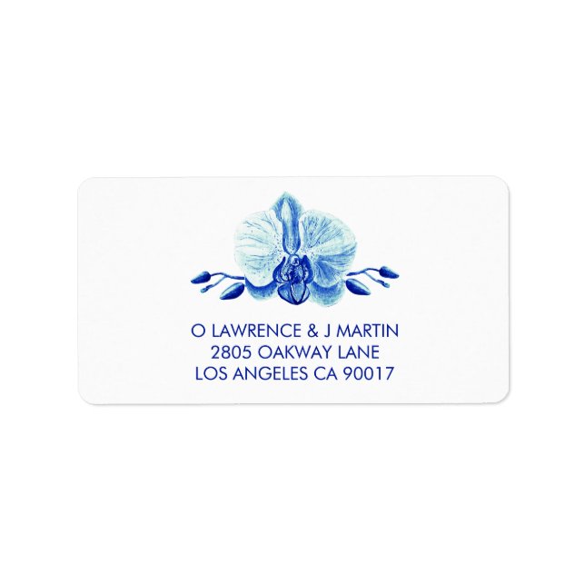 Radiant Blue Orchid Floral Label (Front)