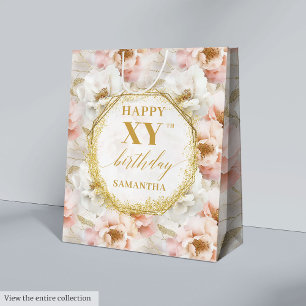 Radiant Blush Pink Watercolor 50 Birthday Gift Bag