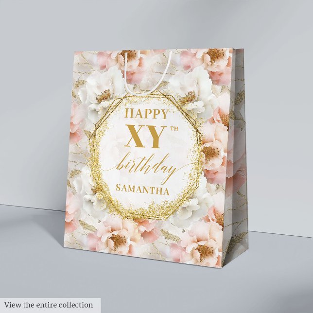Radiant Blush Pink Watercolor 50 Birthday Gift Bag (Radiant Blush Pink Watercolor 50 Birthday Gift Bag)