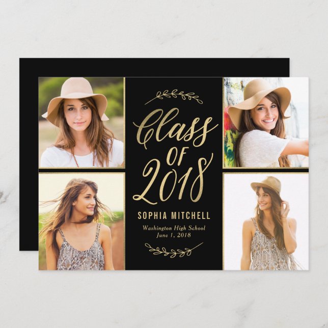 Radiant Branches EDITABLE COLOR Graduation Card (Front/Back)