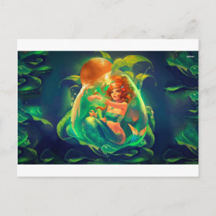 RADIANT BUBBLE MERMAID POSTCARD