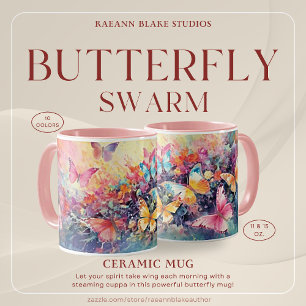 Radiant Butterfly Design Ceramic Mug
