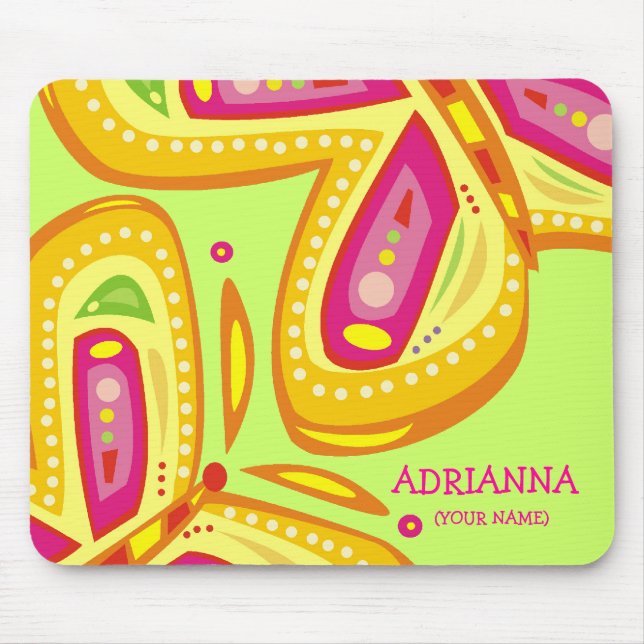 RADIANT BUTTERFLY LIME MOUSE MAT (Front)