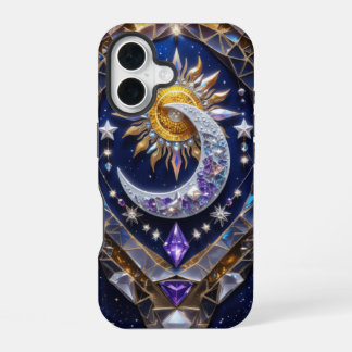 Radiant Celestial Sun and Moon Design iPhone 16 Case