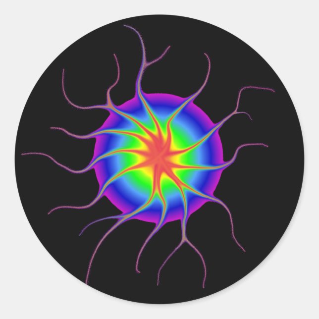 Radiant chakra classic round sticker (Front)