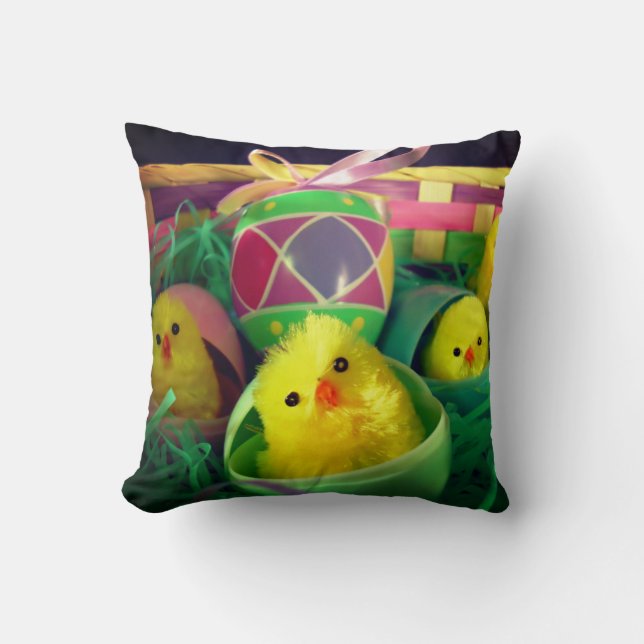 Radiant Chick Easter Scene Cushion (Front)