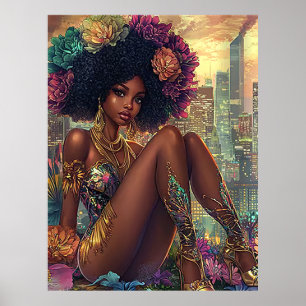 Radiant City Goddess Poster