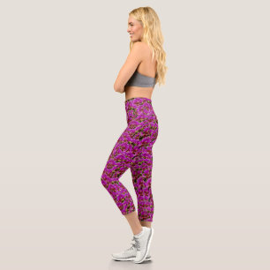 Radiant Clusters: The Magenta Orchid Symphony, Capri Leggings