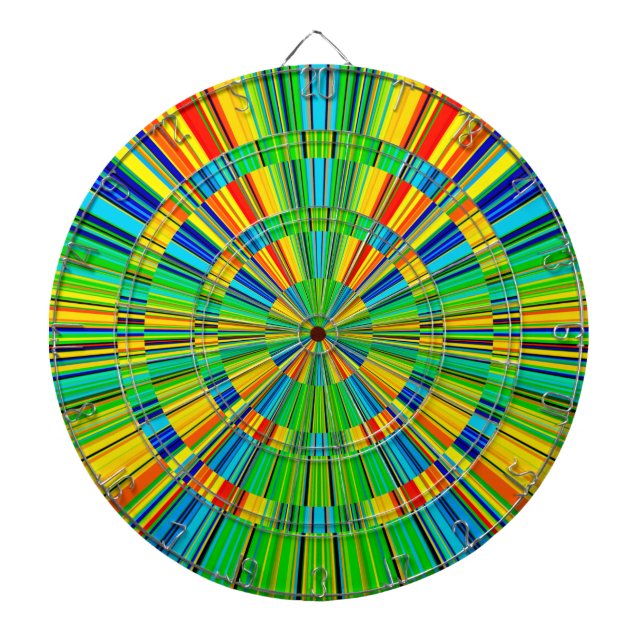 Radiant Colourful Pattern Dartboard (Front)