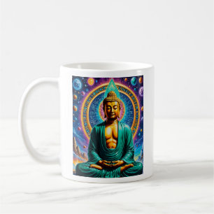 Radiant Cosmic Buddha Universe T Shirt Design Coffee Mug