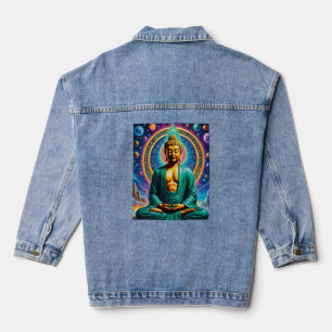Radiant Cosmic Buddha Universe T Shirt Design Denim Jacket