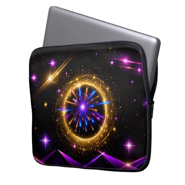 Radiant Cosmic Portal Neon Electronics Bag (Front Left)