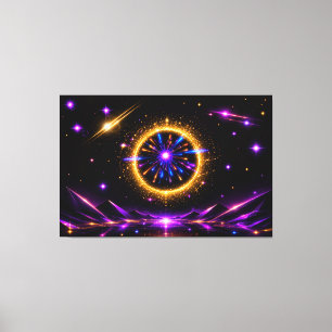Radiant Cosmic Portal   Neon Galaxy Stretched Canv Canvas Print
