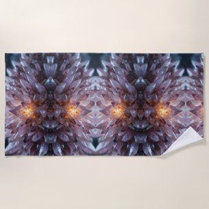 Radiant Crystal Heart Beach Towel