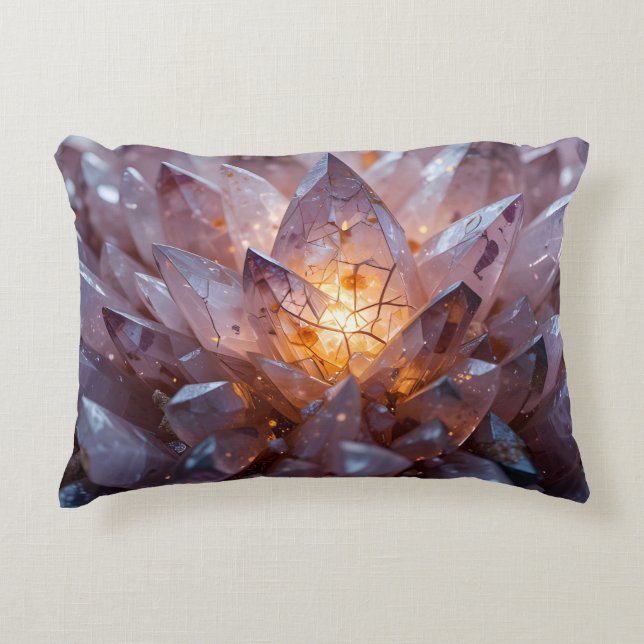Radiant Crystal Heart Decorative Cushion (Front)