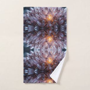 Radiant Crystal Heart Hand Towel