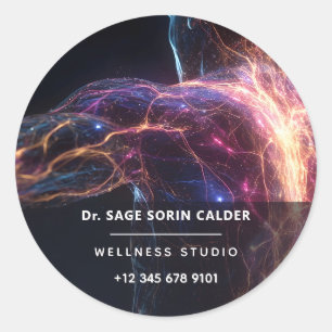 Radiant Current Aura Energy Classic Round Sticker