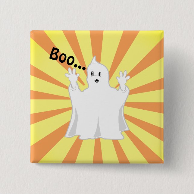 Radiant Cute Trumpy Ghost 15 Cm Square Badge (Front)