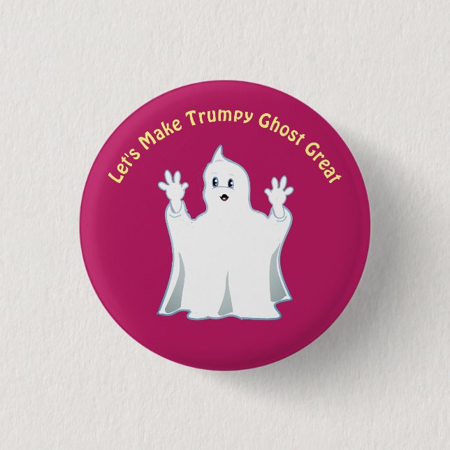 Radiant Cute Trumpy Ghost 3 Cm Round Badge (Front)