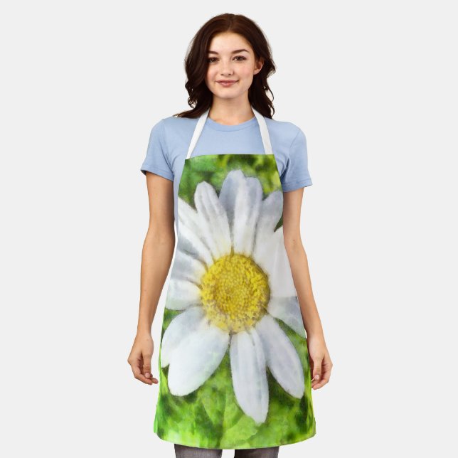 Radiant Daisy Watercolor Apron (Worn)