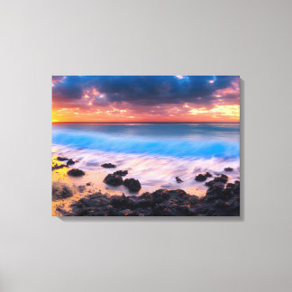 Radiant Dawn: Majestic Sunrise at the Beach Canvas Print