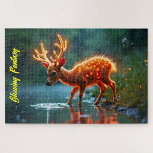 Radiant deer fauna watering hole forbs jigsaw puzzle